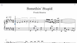 Frank Sinatra  Somethin Stupid Sheet Music [upl. by Ruberta372]