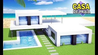 Minecraft Tutorial  CASA DE PRAIA SUPER MODERNA INCRÍVEL [upl. by Sibell]