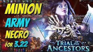 PoE 322  MINION ARMY Necromancer Build  UPDATED for Trial of the Ancestors [upl. by Enaxor389]