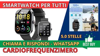 KUIZIL SMARTWATCH UOMO DONNA CON EFFETTUA O RISPOSTA CHIAMATE  OROLOGIO CON CARDIOFREQUENZIMETRO [upl. by Anayhd225]