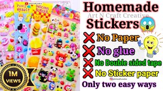 How to make stickers ❌without paper ❌without glue ❌without double sided tape without sticker paper 😱 [upl. by Thorny]