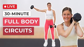 30Minute Full Body Circuits Workout TriSets [upl. by Aihsenor]