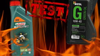 Castrol Magnatec 10W40 kontra Bizol Green Oil 10W40 Test czystości oleju 400°C [upl. by Doscher]