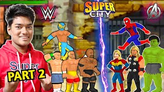 WWE Superstars VS The Avengers PART 2  Super city [upl. by Peacock272]