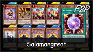 SALAMANGREAT  F2PP2W Deck Analysis amp Testing YuGiOh Duel Links [upl. by Ahtebat]