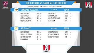 QPC  Womens 1st Grade  Round 18  Gold Coast v SandgateRedcliffe [upl. by Ecyoj]