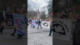 Veterans Day Parade peaceful marching to stop the war in Gaza and Israel veterans Marching Peace [upl. by Tirb864]