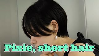 pixie haircut tutorial pinned to ears [upl. by Pasol]