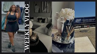 VLOG  ADJUSTING TO MY NEW HOME  NEW COUCH DELIVERY  NEW CLOSET DIY  HOME DECOR SHOPPING amp MORE [upl. by Nerat138]