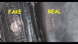 Real vs fake Guess bag How to spot fake Guess handbags and purses [upl. by Naicul]