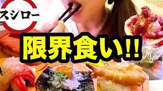 回転寿司スシローで限界食い【スイーツちゃんねるあんみつのランチ】 [upl. by Gemmell351]