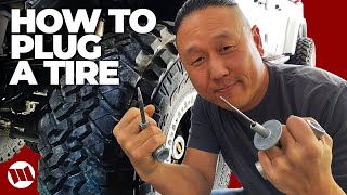 How to Fix a Flat Using a Tire Plug to Repair a Puncture on a Jeep Truck or Car with Ease [upl. by Prudie]