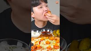 Cheesy Pizza with noodles eating challengeeatingfoodmukbang [upl. by Norahc707]