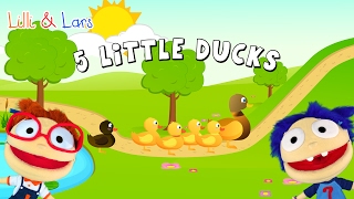 Five little ducks song with lyrics  nursery rhymes animal songs for children with lyrics [upl. by Arramahs16]