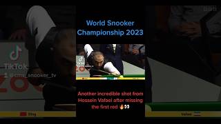 World Snooker Championship 2023  ANOTHER Amazing fluke from Hossein Vafaei 👑 vs Ding Junhui 🐉 [upl. by Neelrak]