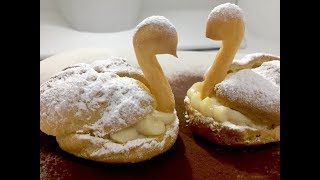 CISNES CHOUX Rellenos de Crema Pastelera  Pate Choux  Receta Fàcil [upl. by Adriena]