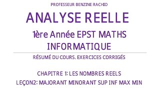 EXERCICES ANALYSE 1ERE ANNEE CHAPITRE1 LEÇON2 [upl. by Gurevich]