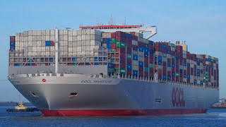 OOCL FELIXSTOWE  Ultra large containership  Shipspotting Port of Felixstowe 4124 [upl. by Sabino172]