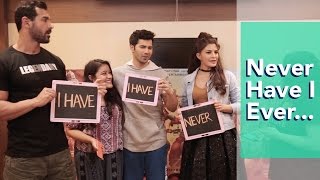 Never Have I Ever With Varun Dhawan John Abraham amp Jacqueline Fernandez  Dishoom  MissMalini [upl. by Terbecki58]