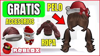 NUEVAS COSAS GRATIS EN ROBLOX DE NAVIDADNUEVOS ACCESORIOS Y NUEVO PELO en Roblox [upl. by Dorothy496]