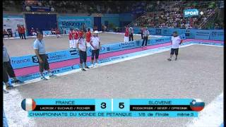 France  Slovenie Huitième de Finale Championnat du monde de pétanque 2012mp4 [upl. by Rimhsak]