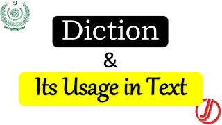 Diction and its Parts  The Use of Diction in Text  FPSC Lectureship Exam [upl. by Ardnuahc]