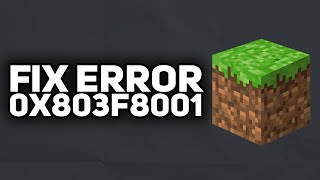 How To Fix Minecraft Error 0x803F8001 Windows 1011  2023 Easy [upl. by Ereynihc]