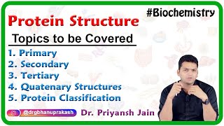 Protein Structure Primary Secondary Tertiary Quatenary Structures and Protein classification [upl. by Asirram405]