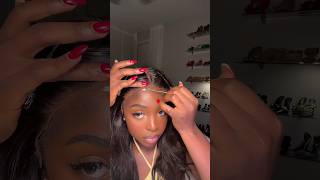 Glue your wigs behind your hairline wiginstall [upl. by Rebmetpes]