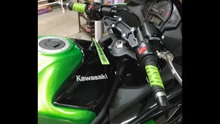 Kawasaki Ninja 650 Woodcraft Clipons Install vs 650 Shop [upl. by Laefar]