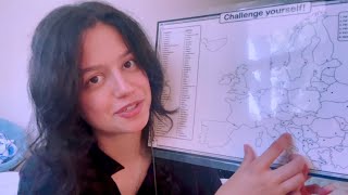 asmr • soft geography teacher  map of Europe  part I countries [upl. by Mylan122]