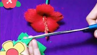 Crepe Paper Flowers EASY Tutorial  beautiful amp Easy origami Crepe Paper Hibiscus flower [upl. by Pickard849]