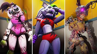 FNAF Security Breach  Extras  Animatronics All Unused Models [upl. by Nyladam]