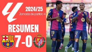 Barcelona  Real Valladolid 70 Resumen LALIGA EA SPORTS 202425 [upl. by Jarlathus]