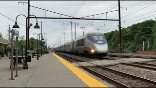 Railfanning for Amtrak Trains Passing MARC Stations on the Penn Line [upl. by Amairam]