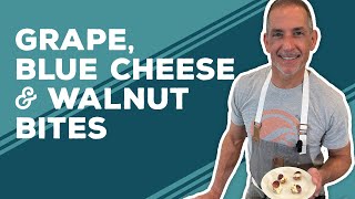 Love amp Best Dishes Grape Blue Cheese and Walnut Bites Recipe  No Bake Appetizer Ideas [upl. by Rotceh]