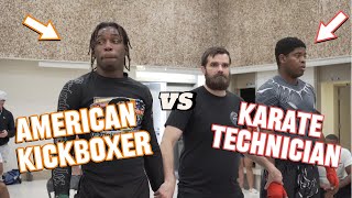 American Kickboxer vs Karate Technician  Point Sparring Tournament [upl. by Anitsrhc]