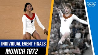 Womens individual event finals at Munich 1972  FULL EVENT 🤸‍♀️ [upl. by Aierbma545]