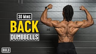 30 Mins Dumbbell Back amp Traps Workout  Build Muscle 23 [upl. by Yessac]