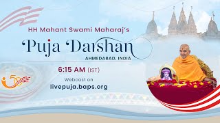 Mahant Swami Maharaj Morning Puja Darshan Ahmedabad India 17 Nov 2024 615 am [upl. by Eisor]