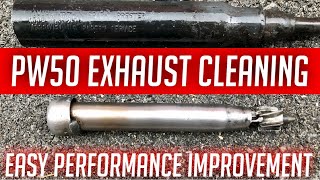 How to clean an exhaust on a Yamaha PW 50 Easy Full Exhaust Tutorial [upl. by Ardnuahs]