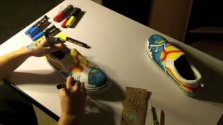 posca paint pens on canvas shoes [upl. by Reh291]