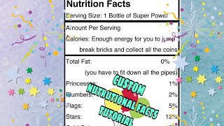 Customize your own Nutritional Facts Tutorial using Microsoft Word [upl. by Htenay]