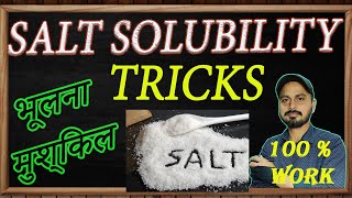 TRICKS  Solubility of SALT  No NEED to LEARN [upl. by Notsruht]