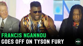 Francis Ngannou and Tyson Fury argue “Without boxing rules you are NOTHING in front of me” [upl. by Cairns]