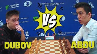 DUBOV VS ABDUSATTOROV  World Blitz Chess 2023  R16 [upl. by Pisano]