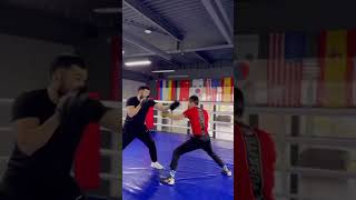 Boxing Workout With Foot Work Padding 🥊 boxing boxingpadwork boxingexercise boxingtraining [upl. by Ayekel]