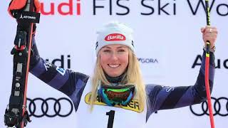 MIKAELA SHIFFRIN LANDS EMOTIONAL SLALOM WIN IN FLACHAU TO TIE INGEMAR STENMARK PODIUM RECORD [upl. by Nanah659]