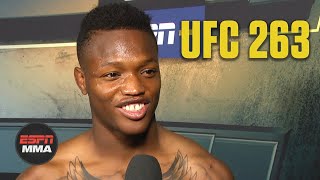 Terrance McKinney talks 7second KO hurting his knee celebrating at UFC263  ESPN MMA [upl. by Yralih]