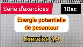 énergie potentielle de pesanteur série dexercices  1Bac [upl. by Esbensen978]